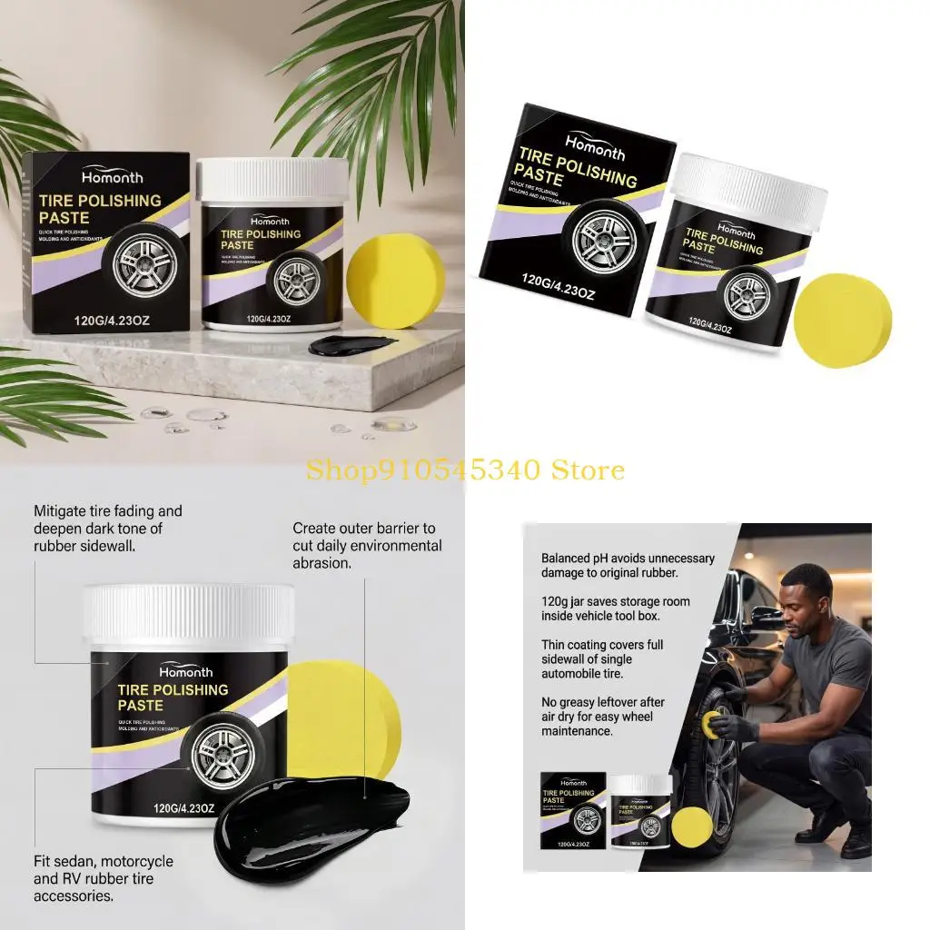 U2JA Universal Car Tire Polishing Paste 120G Quick Dry Non Greasy Tire Water and Sun Fading Resistant with Applicator
U2JA Universal Car Tire Polishing Paste 120G Quick Dry Non Greasy Tire Water and Sun Fading Resistant with Applicator