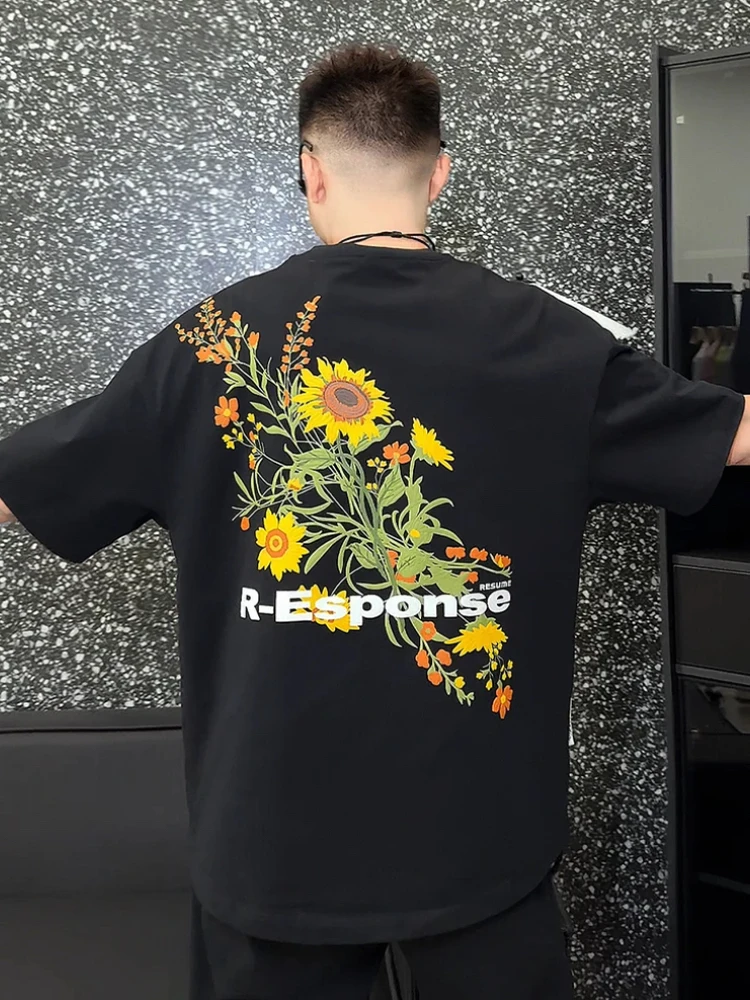 Summer New Style Men's Loose Fit Casual T-shirt Embroidered Sunflower round Neck Short Sleeve Breathable Cotton Polyester Blend
Summer New Style Men's Loose Fit Casual T-shirt Embroidered Sunflower round Neck Short Sleeve Breathable Cotton Polyester Blend