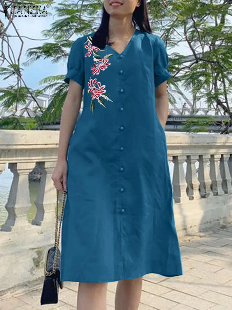ZANZEA Fashion Floral Embroidery Dress Female Short Sleeve V-Neck Vestidos Summer Woman Elegant Party Sundress 2024 Oversized
ZANZEA Fashion Floral Embroidery Dress Female Short Sleeve V-Neck Vestidos Summer Woman Elegant Party Sundress 2024 Oversized