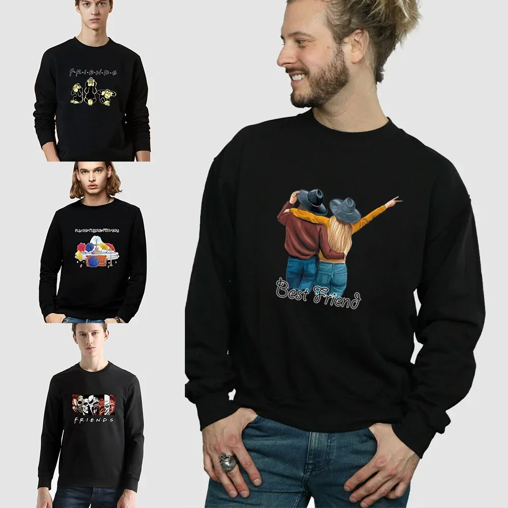 Autumn Men's Clothing Long-sleeved Sweater Fashion Black Pullover Cartoon Friend Print Series O-neck Casual Warm Commuter Hoodie
Autumn Men's Clothing Long-sleeved Sweater Fashion Black Pullover Cartoon Friend Print Series O-neck Casual Warm Commuter Hoodie