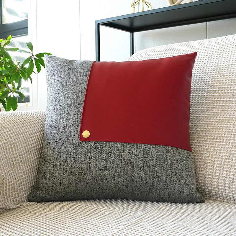 Cotton and Linen Leather Patchwork Cushion Cover 45x45cm/30x50cm Nordic Simple Rivet Pillow Cover for Home Room Sofa Decorative
Cotton and Linen Leather Patchwork Cushion Cover 45x45cm/30x50cm Nordic Simple Rivet Pillow Cover for Home Room Sofa Decorative