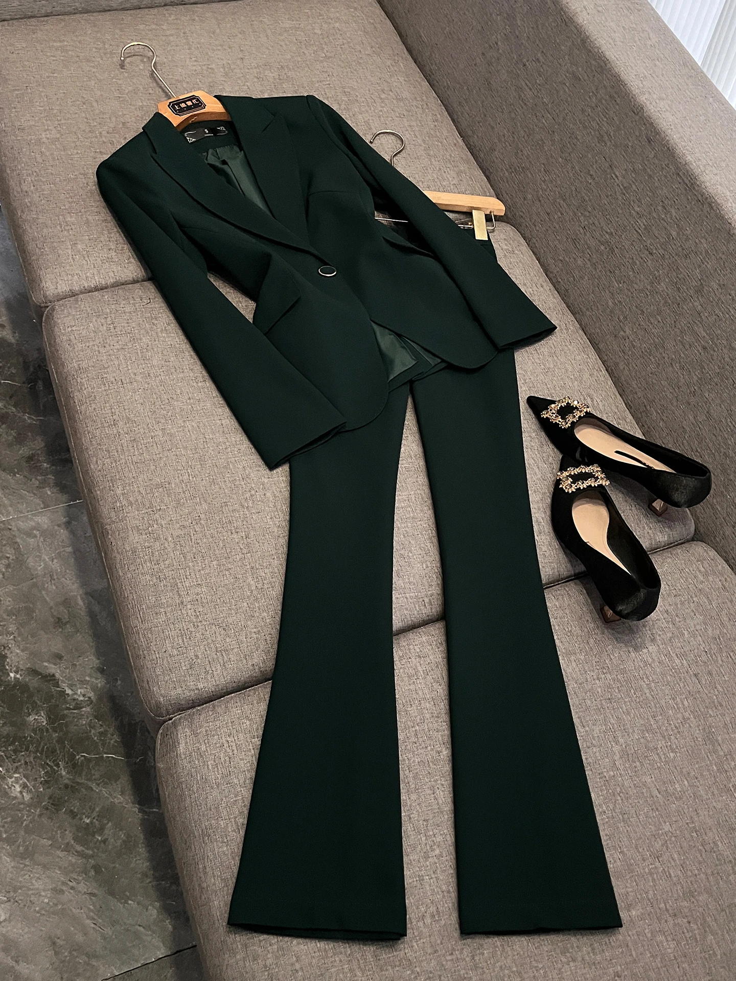 Ele Long Sve Wide Leg Pants Suit Women's Profional Workwear Slimming President Sle Office Set P8 Polyester Fiber
Ele Long Sve Wide Leg Pants Suit Women's Profional Workwear Slimming President Sle Office Set P8 Polyester Fiber
