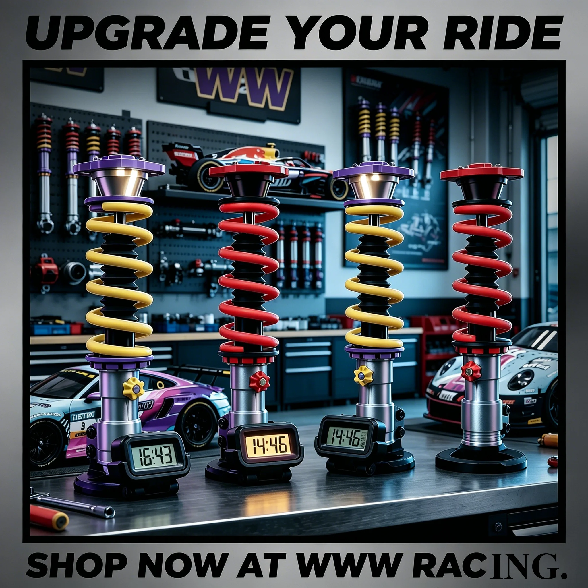 Racing Heritage Suspension Lamp | Luxury Desk Light with Digital Clock for the Ultimate Car Collector
Racing Heritage Suspension Lamp | Luxury Desk Light with Digital Clock for the Ultimate Car Collector