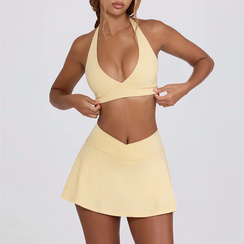 Women's Tracksuit Yoga Set 2 Pieces Sexy Sport Bra High Waist Sports Short Skirt Gym Fitness Clothes Workout Suit Sporstwear
Women's Tracksuit Yoga Set 2 Pieces Sexy Sport Bra High Waist Sports Short Skirt Gym Fitness Clothes Workout Suit Sporstwear