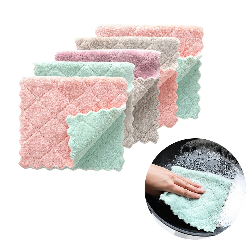 5Pcs Microfiber Dishcloth Thick Double Layer Multipurpose High Absorbent Lint-Free Dishrag for Kitchen Home
5Pcs Microfiber Dishcloth Thick Double Layer Multipurpose High Absorbent Lint-Free Dishrag for Kitchen Home
