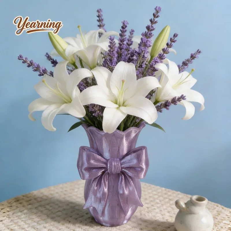 3D Printed Glitter Violet Bow Vase Flower Pot for Planting Home Decor Artistic Minimalist Ornament
3D Printed Glitter Violet Bow Vase Flower Pot for Planting Home Decor Artistic Minimalist Ornament