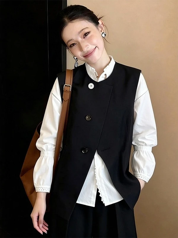 plus Size Bla Vest Top Women's Faion Spring 2026 Slimming Svel Outerwear Comfortable round Ne Single Button Closure
plus Size Bla Vest Top Women's Faion Spring 2026 Slimming Svel Outerwear Comfortable round Ne Single Button Closure