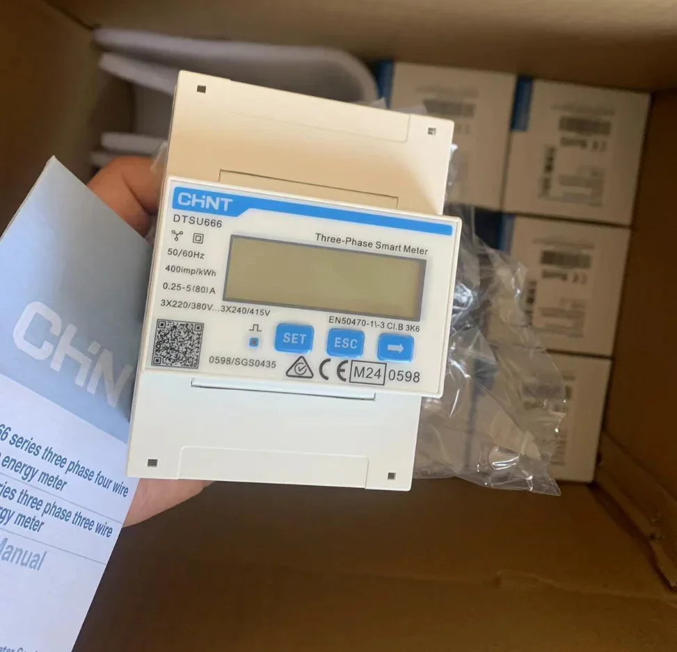 Solar Smart Energy Meter Three Phase Panel Meter With RS485 Modbus for Solar Inverter CHNT