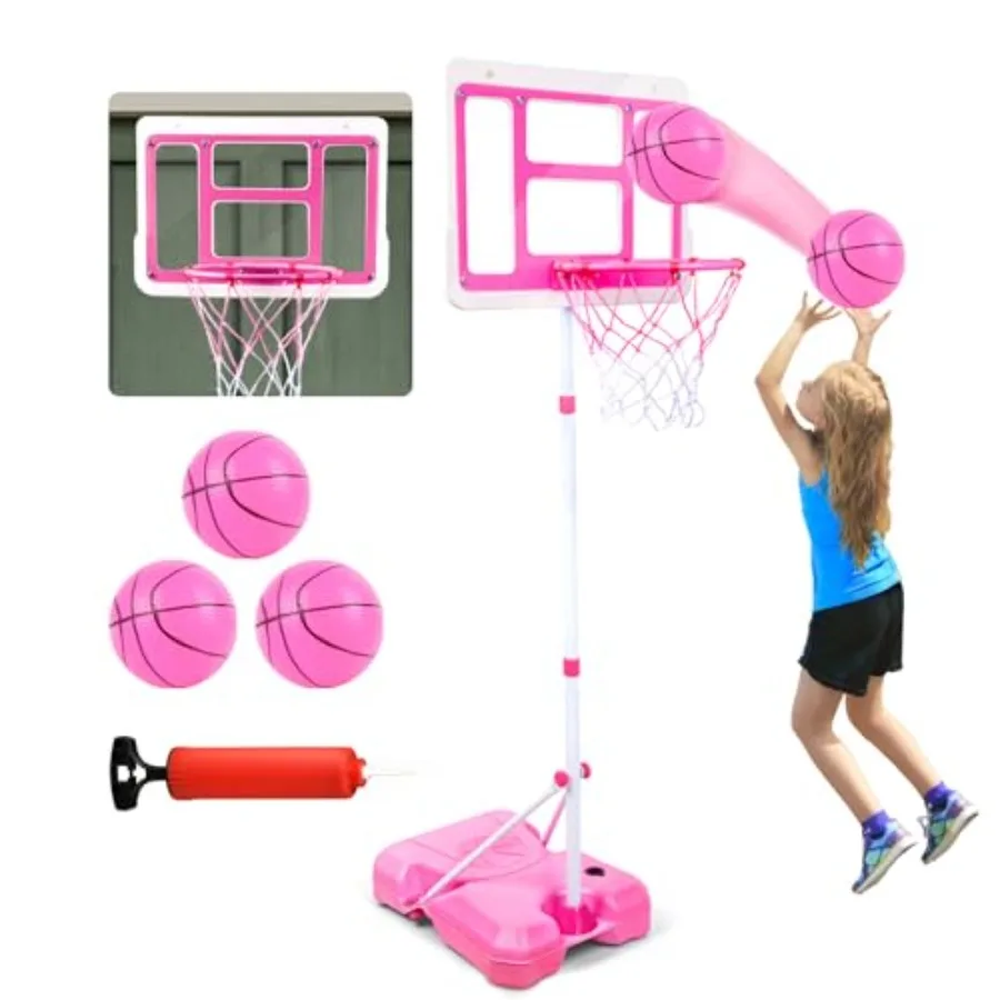 Basketball Hoop with Stand Adjustable Height 3.5FT-6.2FT Toddler Basketball Hoop Basketball Goal Outdoor Indoor Toys for Girls
Basketball Hoop with Stand Adjustable Height 3.5FT-6.2FT Toddler Basketball Hoop Basketball Goal Outdoor Indoor Toys for Girls