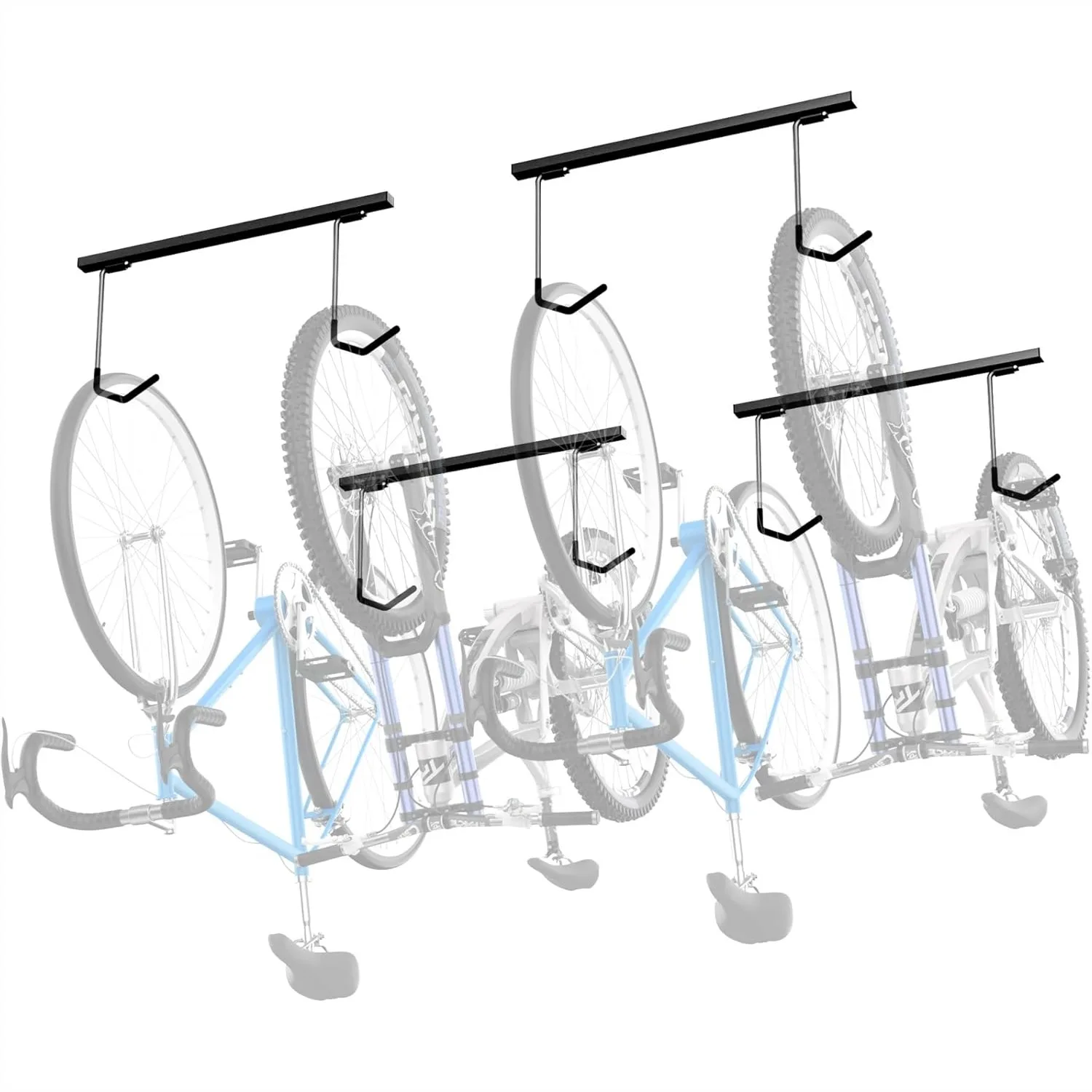 Ceiling Mounted Bike Rack for Garage, Space-Saving Storage for 4 Bikes Horizontally or 8 Vertically with Adjustable Hooks for
Ceiling Mounted Bike Rack for Garage, Space-Saving Storage for 4 Bikes Horizontally or 8 Vertically with Adjustable Hooks for