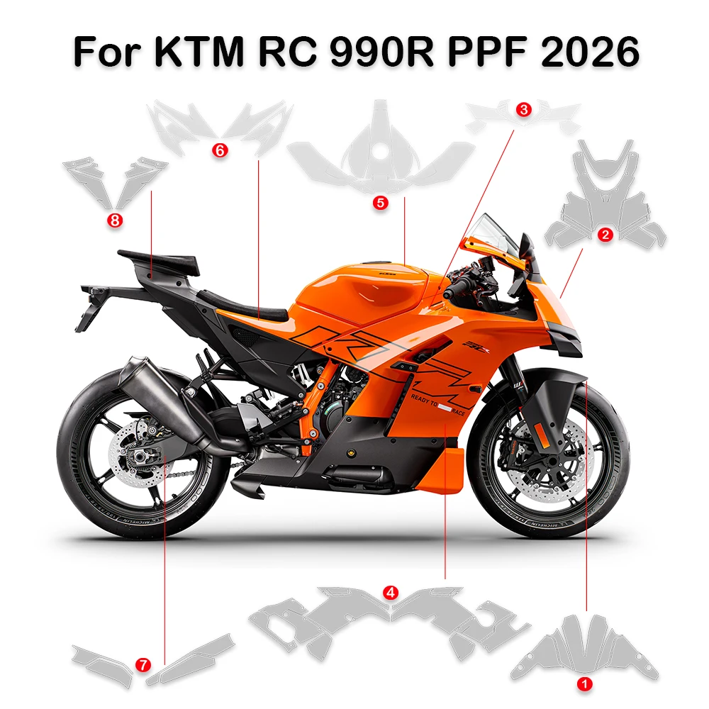 Защитная пленка из ТПУ (PPF) для мотоцикла KTM RC 990R, 2026 RC990R, антицарапийная, для обтекателей
Защитная пленка из ТПУ (PPF) для мотоцикла KTM RC 990R, 2026 RC990R, антицарапийная, для обтекателей