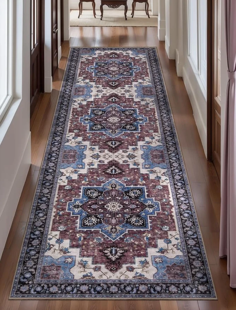 Vintage Oriental Pattern Runner Rug Non Slip Soft Floor Carpet for Hallway Kitchen Entryway Durable Stain Resistant Home Decor
Vintage Oriental Pattern Runner Rug Non Slip Soft Floor Carpet for Hallway Kitchen Entryway Durable Stain Resistant Home Decor