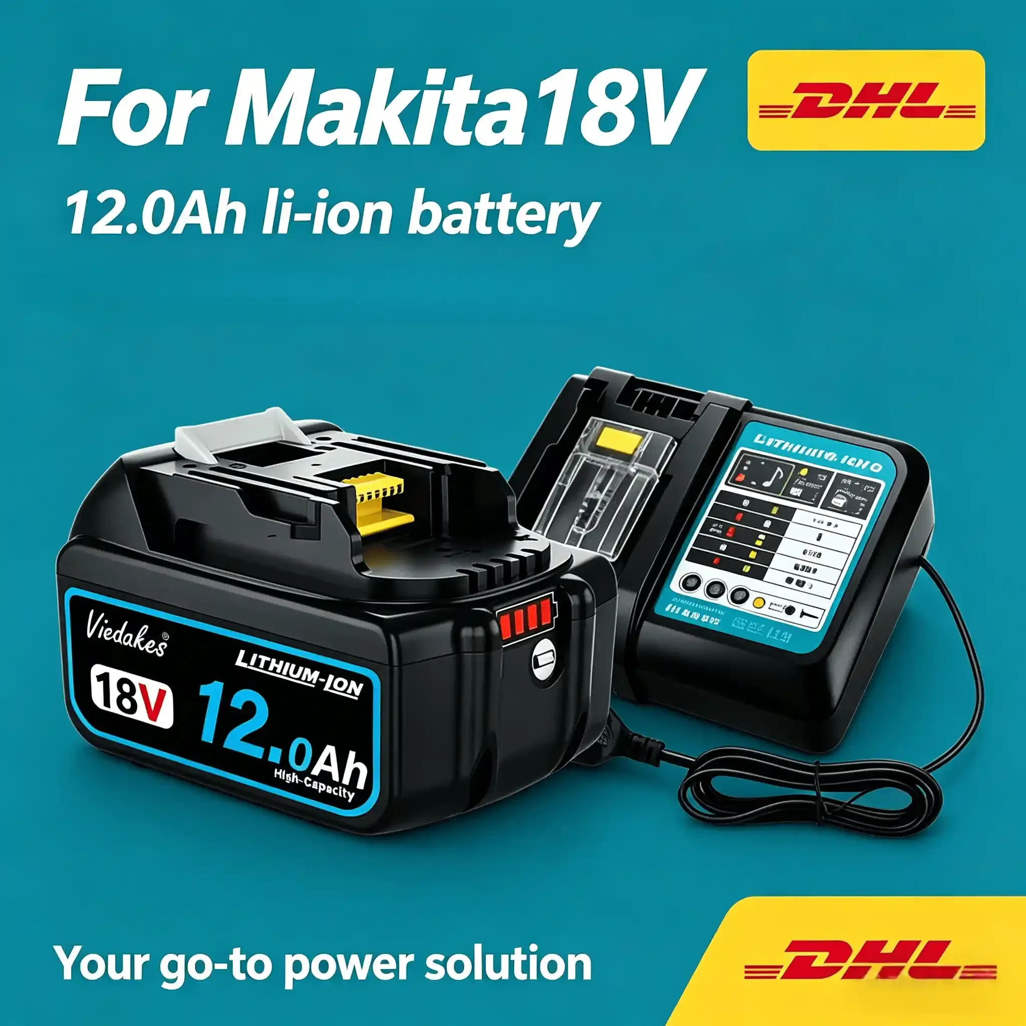 For Makita 18V Battery VIEDAKES 6.0Ah BL1830B BL1840B BL1850B High Performance Stable Output Cordless Power Tool Battery
For Makita 18V Battery VIEDAKES 6.0Ah BL1830B BL1840B BL1850B High Performance Stable Output Cordless Power Tool Battery