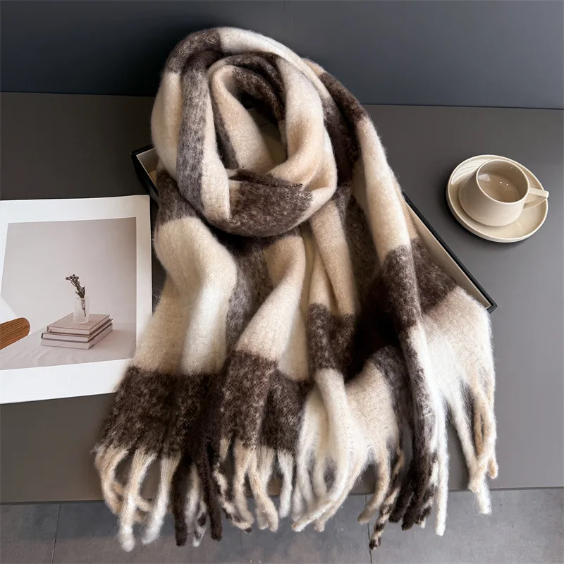 Neck Warmer Scarf For Women Winter Thickened Tassel Pashmina Shawl Faux Cashmere Warps Autumn Rainbow Plaid Elegant Blanket
Neck Warmer Scarf For Women Winter Thickened Tassel Pashmina Shawl Faux Cashmere Warps Autumn Rainbow Plaid Elegant Blanket