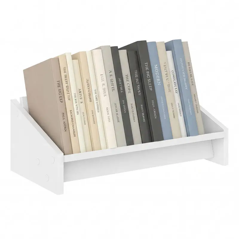Wooden Tilting Bookcase Small Desktop Bookshelf Organizer for Magazines-White
Wooden Tilting Bookcase Small Desktop Bookshelf Organizer for Magazines-White
