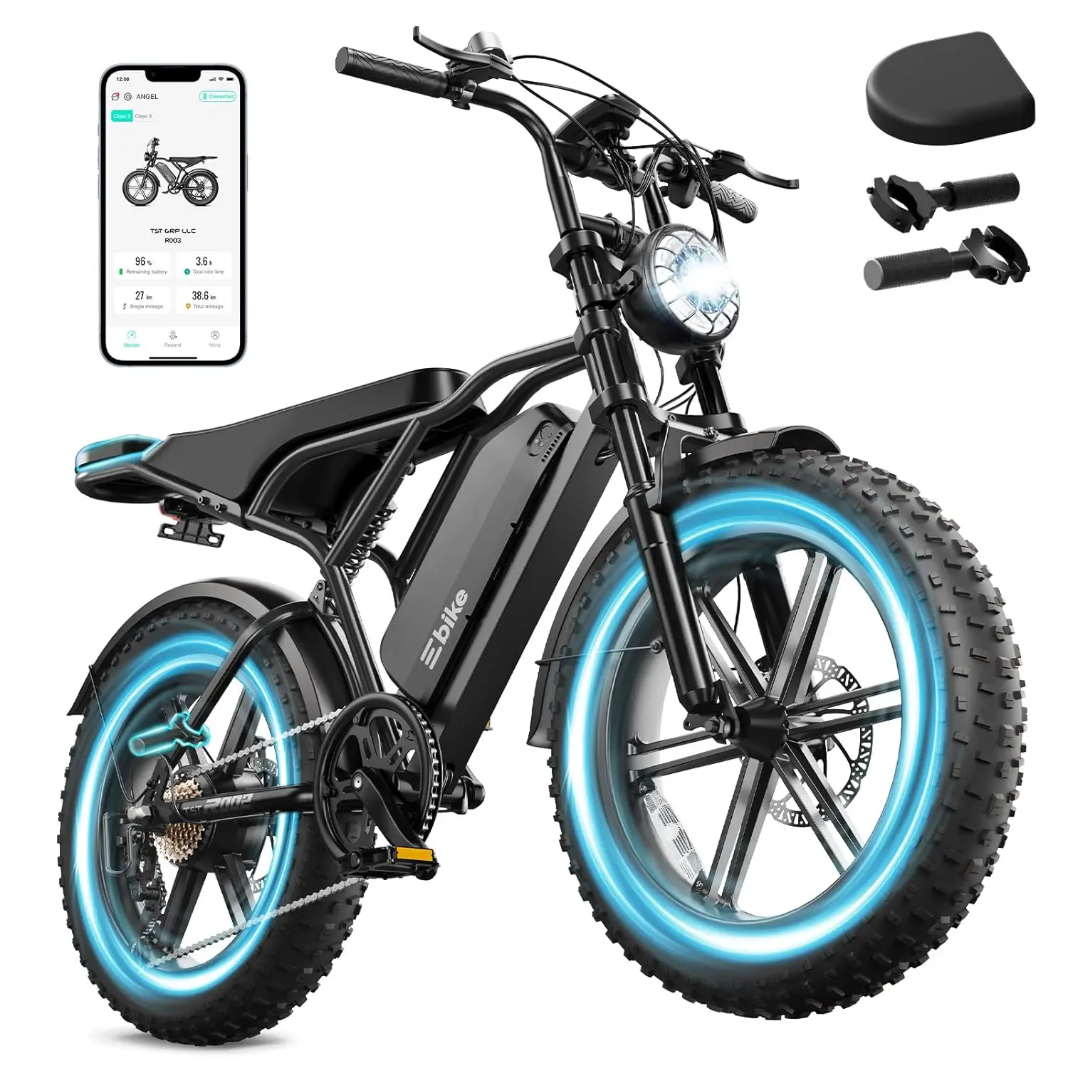 1500W Peak Motor Electric Bike 48V 15Ah Removable Battery 60 Miles Range 20" All-Terrain Fat Tire E-Bike for Adults, Customized
1500W Peak Motor Electric Bike 48V 15Ah Removable Battery 60 Miles Range 20" All-Terrain Fat Tire E-Bike for Adults, Customized