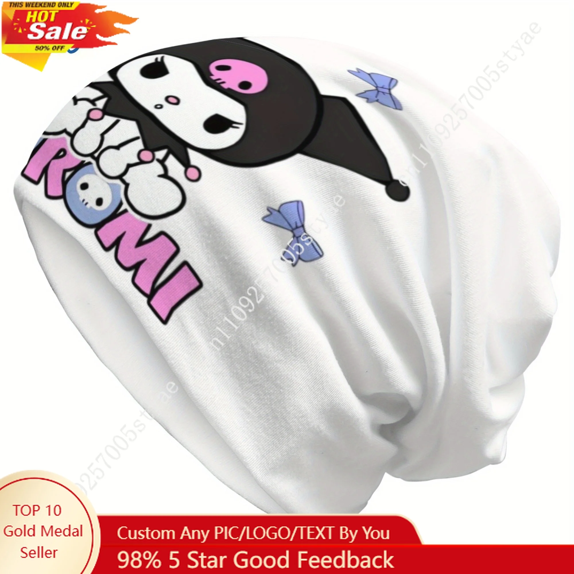 Kuromi Beanie with All-over Print Adjustable Rolled Cuff Soft Lightweight Elastic Slouchy Loose-fitting Fashionable Stre
Kuromi Beanie with All-over Print Adjustable Rolled Cuff Soft Lightweight Elastic Slouchy Loose-fitting Fashionable Stre