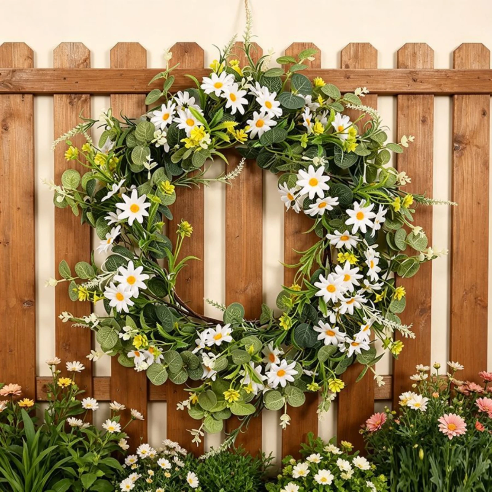 Artificial Daisy Wreath Full Circular Entryway Wreath Home Decor Yellow Centers Long Lasting
Artificial Daisy Wreath Full Circular Entryway Wreath Home Decor Yellow Centers Long Lasting