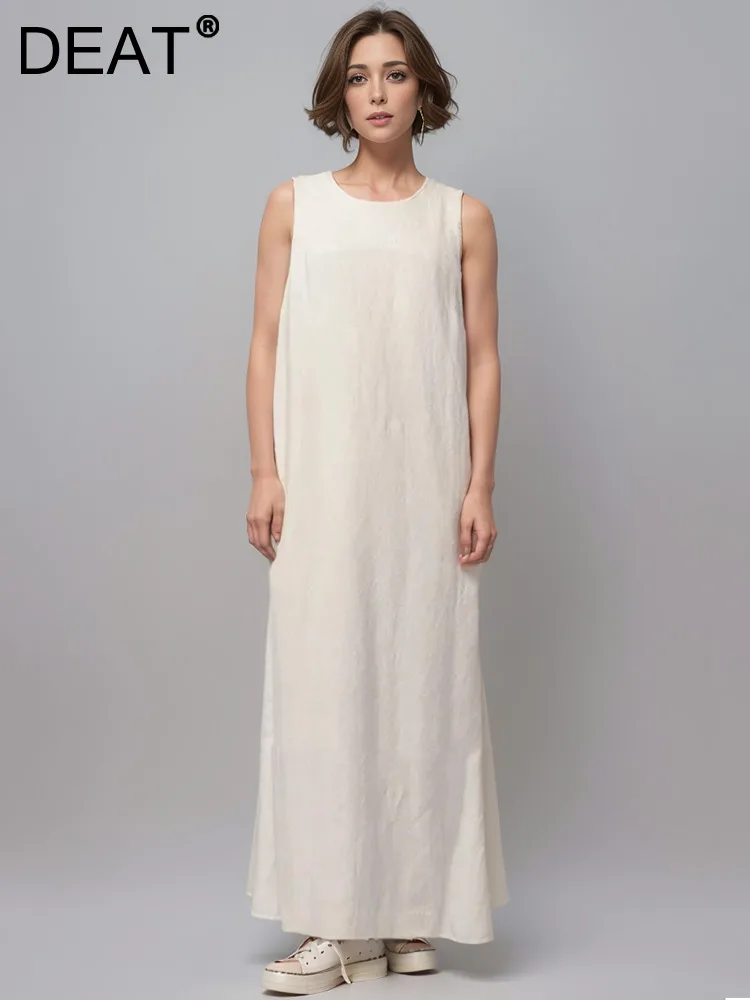 DEAT Fashion Women's Dress Round Collar Sleeveless Back Cross Loose Slim Ankle-length Cotton Dresses Summer 2024 New 7AB4298
DEAT Fashion Women's Dress Round Collar Sleeveless Back Cross Loose Slim Ankle-length Cotton Dresses Summer 2024 New 7AB4298