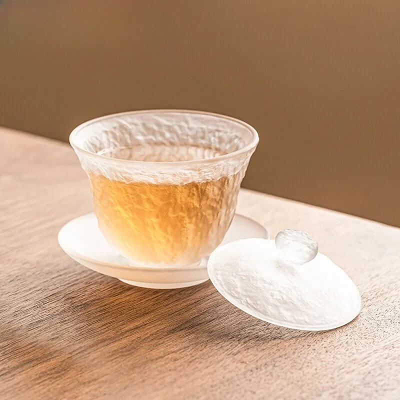 120ml Chinese Frosted White Glass Gaiwan Zen Anti Scalding Tea Tureen Tea Brewing Cover Bowl Azure Stone Tea Ceremony Ornaments
120ml Chinese Frosted White Glass Gaiwan Zen Anti Scalding Tea Tureen Tea Brewing Cover Bowl Azure Stone Tea Ceremony Ornaments