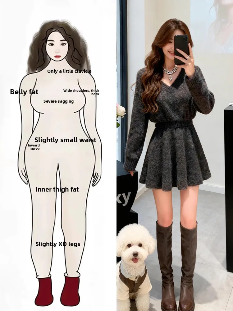 Gray V-Neck Knitted Top And Skirt Set 2025 Early Autumn Fashion High Waist A-Line Skirt Long Sleeve Commute Style Women's Ens...
Gray V-Neck Knitted Top And Skirt Set 2025 Early Autumn Fashion High Waist A-Line Skirt Long Sleeve Commute Style Women's Ens...