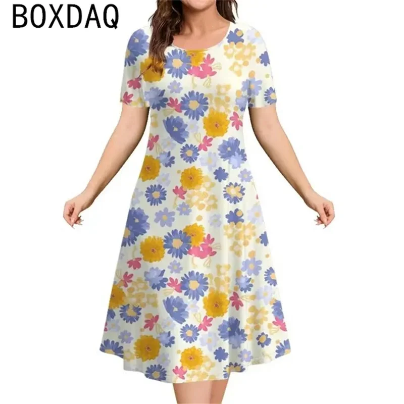 Plus Size Summer Women Dress Floral Print Elegant Loose A-Line Dress Female Short Sleeve O-Neck Beach Mini Dress Casual Vestidos
Plus Size Summer Women Dress Floral Print Elegant Loose A-Line Dress Female Short Sleeve O-Neck Beach Mini Dress Casual Vestidos
