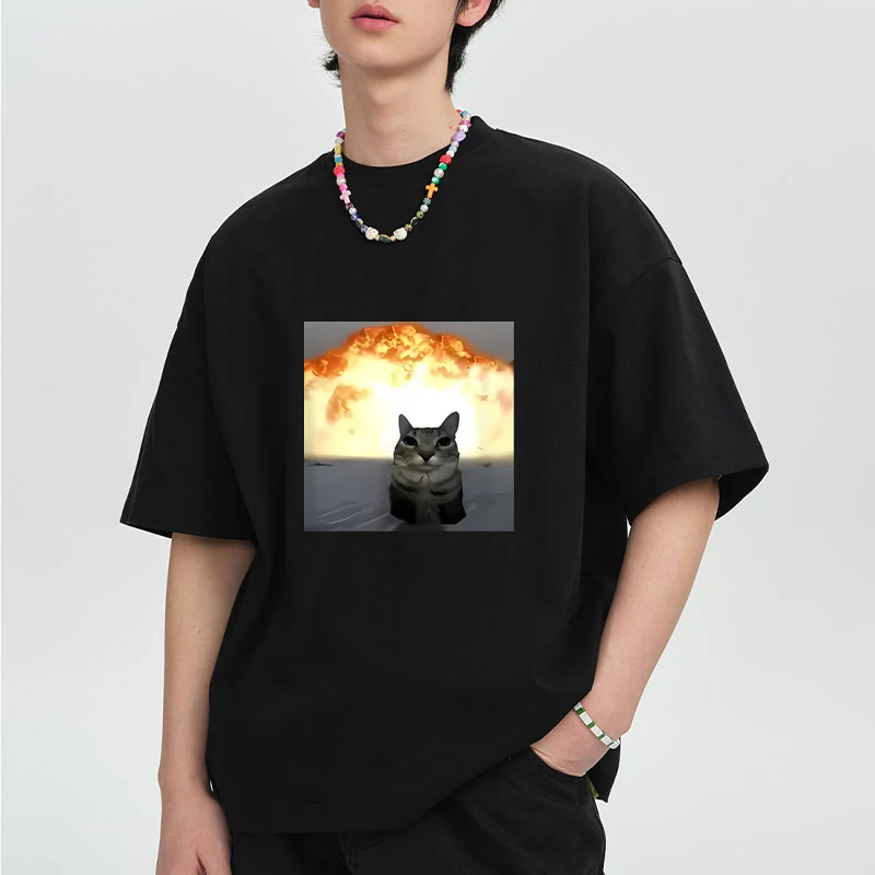 Whimsical Cat Explosion Graphic short sleeve T-shirts men women funny Summer Casual T shirt Cotton Loose streetwear Tops Unisex
Whimsical Cat Explosion Graphic short sleeve T-shirts men women funny Summer Casual T shirt Cotton Loose streetwear Tops Unisex