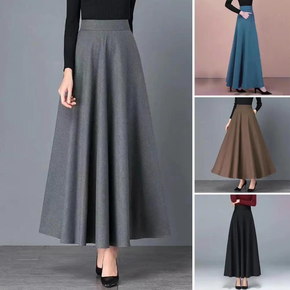 Solid Color Skirt Elegant Women's Maxi Skirt with Pockets High Waist A-line Office Lady Skirt Solid Color Large Hem for Stylish
Solid Color Skirt Elegant Women's Maxi Skirt with Pockets High Waist A-line Office Lady Skirt Solid Color Large Hem for Stylish