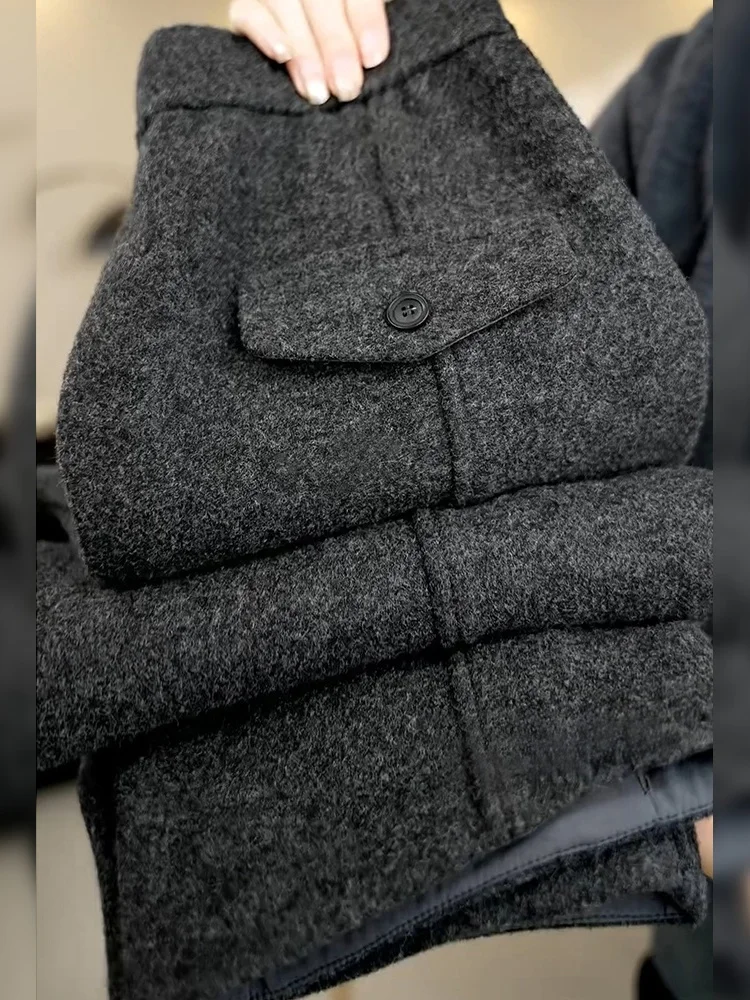 Gray Woolen Casual Pants Women's High Waist Slimming Pear Shape Nine-Point Knife Pants Winter New Style Commute Korean Style
Gray Woolen Casual Pants Women's High Waist Slimming Pear Shape Nine-Point Knife Pants Winter New Style Commute Korean Style