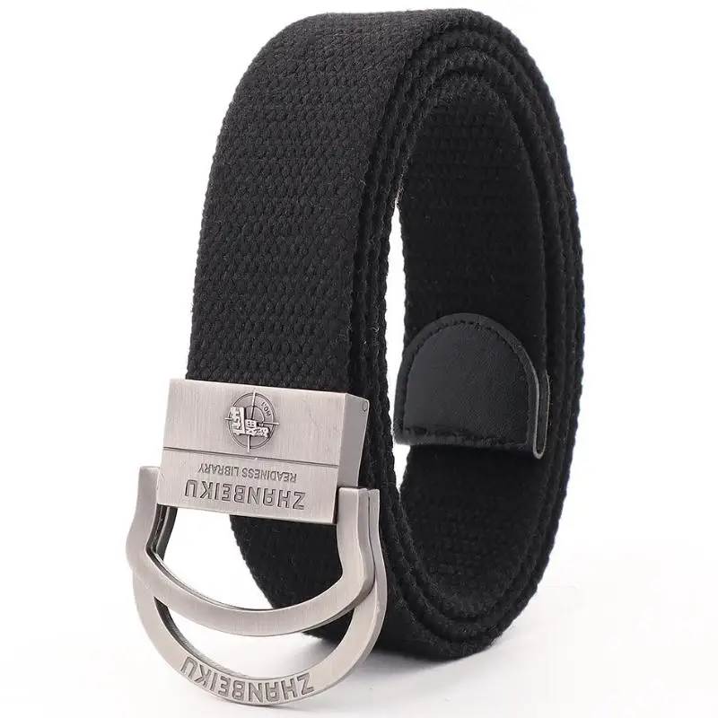 Men's Canvas Belt Fashion Double Ring Buckle Outdoor Casual Waistband Women Belts Youth Student Canvas Streak Belts Quality
Men's Canvas Belt Fashion Double Ring Buckle Outdoor Casual Waistband Women Belts Youth Student Canvas Streak Belts Quality