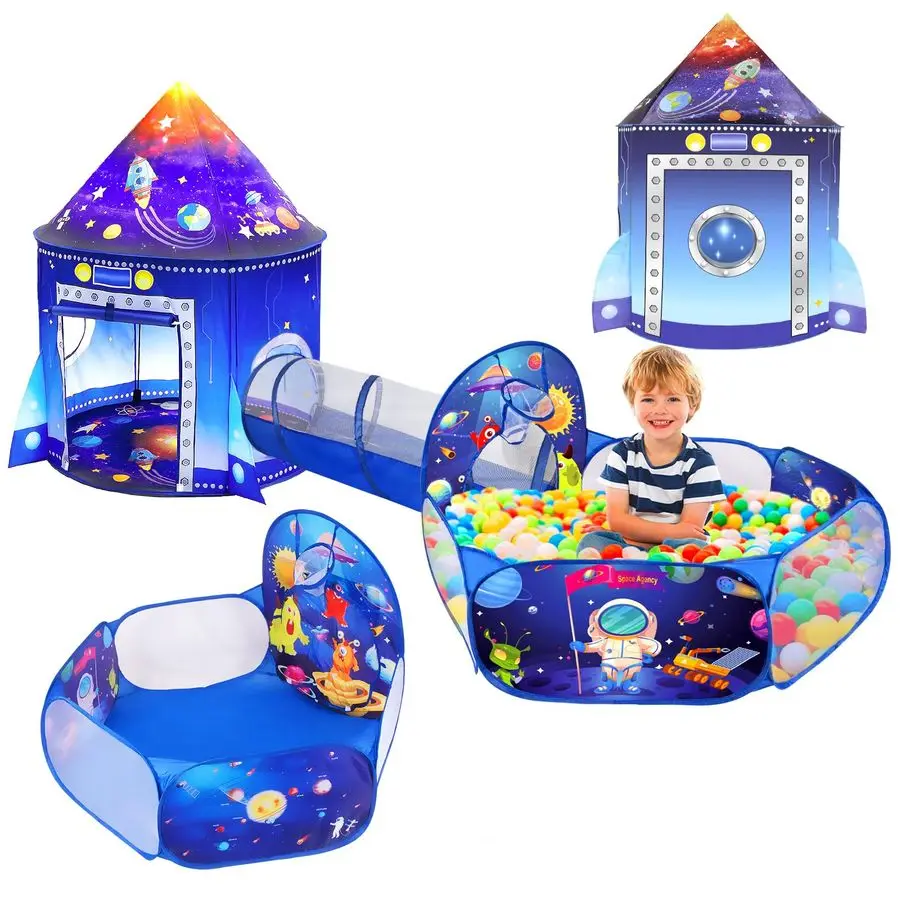in 1 Rocket Ship Play Tent with Tunnel Ball Pit for Kids Space Themed Pop Up Playhouse Indoor Outdoor Astronaut Tent Set Toy Gif
in 1 Rocket Ship Play Tent with Tunnel Ball Pit for Kids Space Themed Pop Up Playhouse Indoor Outdoor Astronaut Tent Set Toy Gif