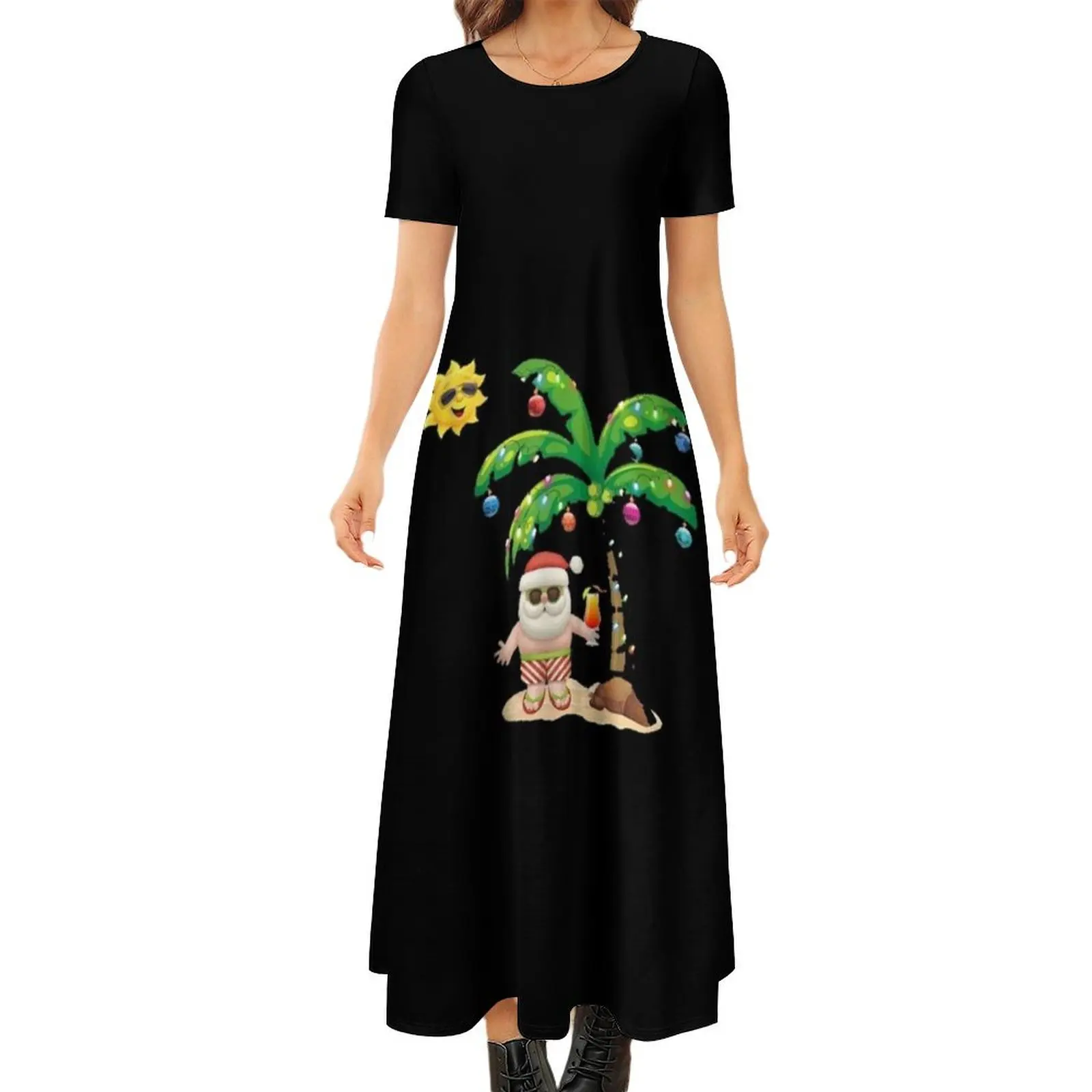 July Christmas Palm Round Neck Short Sleeve Dress beach dresses summer dress daily birthday dress
July Christmas Palm Round Neck Short Sleeve Dress beach dresses summer dress daily birthday dress