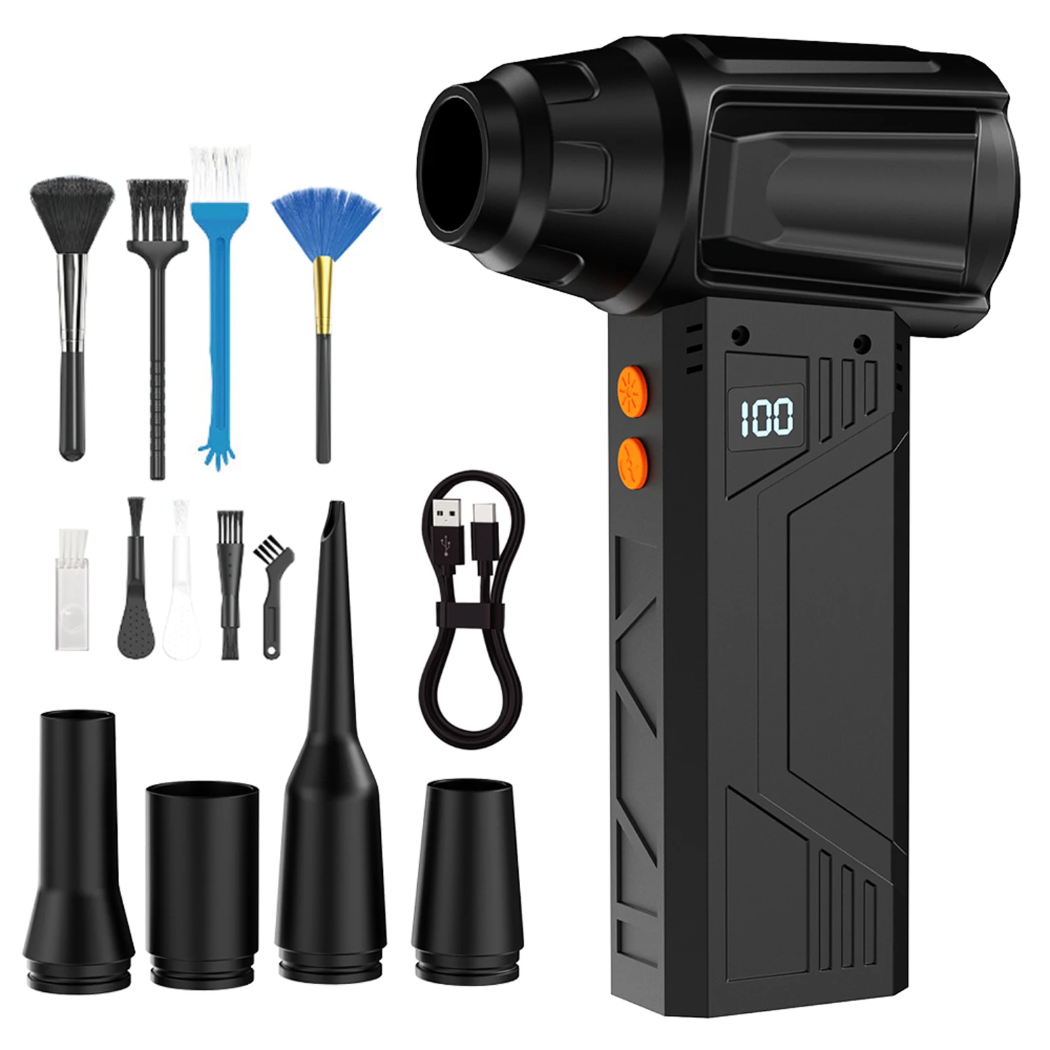 Жестокий вентилятор, 470000 об/мин, мощный воздуходувка, пылесос, зарядка типа C, сильный ветер, 139 м/с, бесщеточный турбоструйный вентилятор
Жестокий вентилятор, 470000 об/мин, мощный воздуходувка, пылесос, зарядка типа C, сильный ветер, 139 м/с, бесщеточный турбоструйный вентилятор