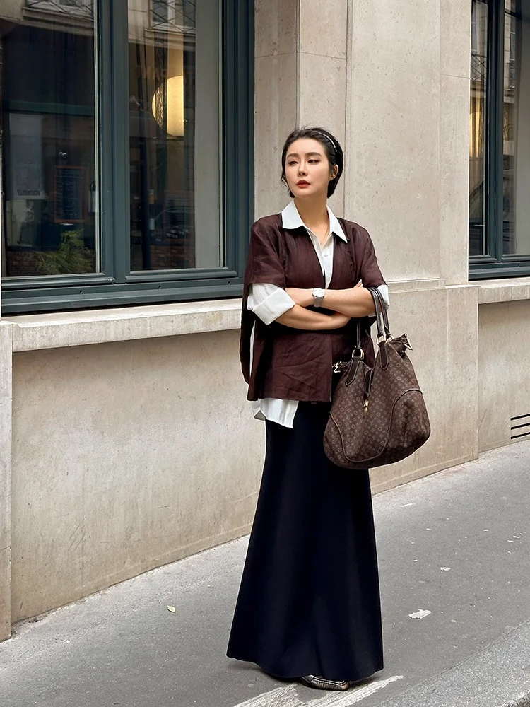 Naples Linen Silk Casual irt Spring Loose Fit Turn-down Collar Cowl Ne Top Women's Commute Sle ort Sve Pure Color
Naples Linen Silk Casual irt Spring Loose Fit Turn-down Collar Cowl Ne Top Women's Commute Sle ort Sve Pure Color