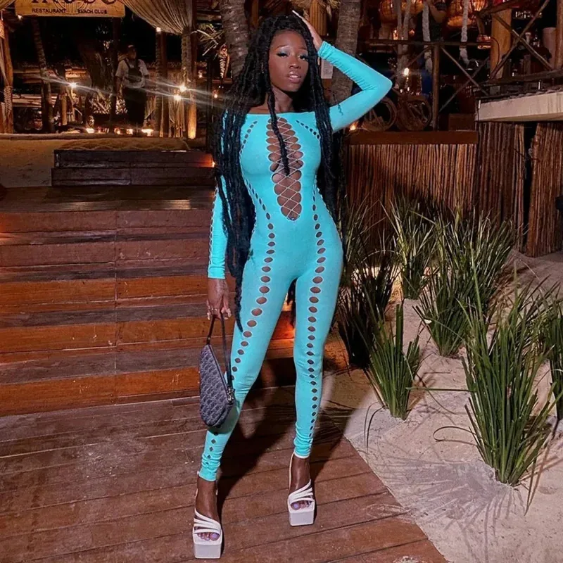2024 Fashion CUTENOVA Sexy Holes Rip Jumpsuit Mesh See Through Long Sleeve Skinny Overalls for Women Nightclub Strappy Outfit
2024 Fashion CUTENOVA Sexy Holes Rip Jumpsuit Mesh See Through Long Sleeve Skinny Overalls for Women Nightclub Strappy Outfit