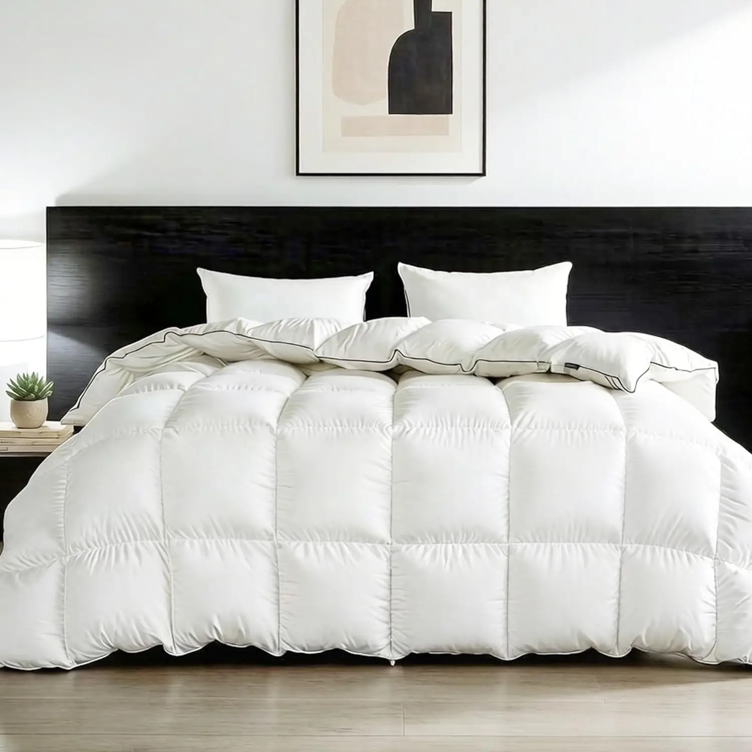 Queen Size Feather Down Comforter, Ultra-Soft Breathable All Season Duvet Insert with Baffle Box Design
Queen Size Feather Down Comforter, Ultra-Soft Breathable All Season Duvet Insert with Baffle Box Design
