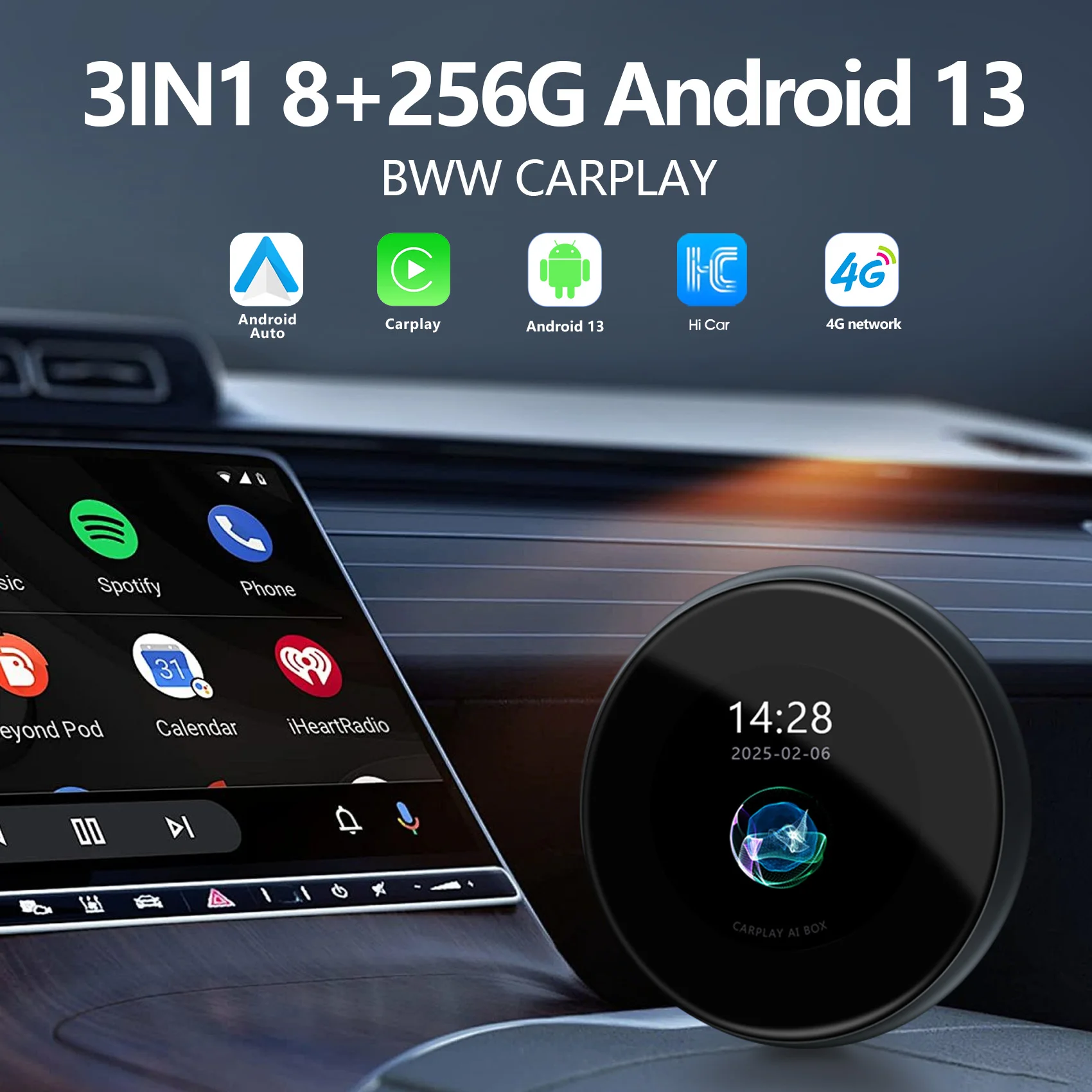 2025 QCM6125 Android 13 AI Car Play Box for BMW Wireless Touch Screen 4G WIFI GPS YouTube Netflix Support Rear Camera Ready
2025 QCM6125 Android 13 AI Car Play Box for BMW Wireless Touch Screen 4G WIFI GPS YouTube Netflix Support Rear Camera Ready