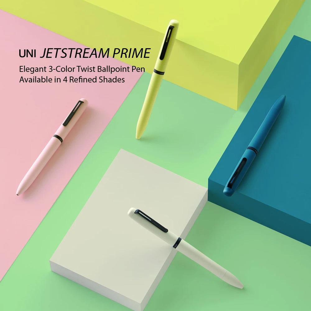 UNI JETSTREAM PRIME 3-цветная поворотная шариковая ручка Slim, дизайн без кнопок и чернила Lite Touch Premium Writing, бизнес
UNI JETSTREAM PRIME 3-цветная поворотная шариковая ручка Slim, дизайн без кнопок и чернила Lite Touch Premium Writing, бизнес