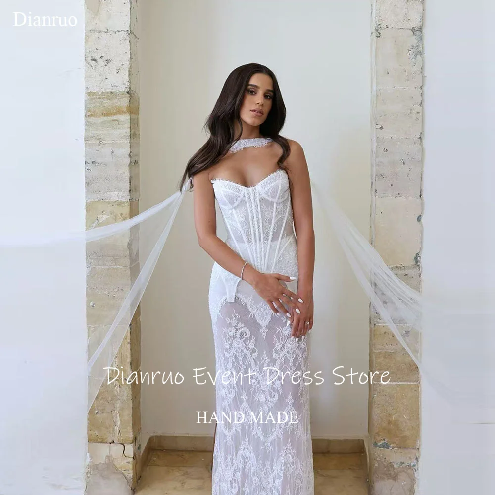 Dianruo Modern Mermaid Wedding Dresses Sweetheart Appliques Ribbons Robe De Mariée 2025 Lace Floor Length Bride Gowns Customized
Dianruo Modern Mermaid Wedding Dresses Sweetheart Appliques Ribbons Robe De Mariée 2025 Lace Floor Length Bride Gowns Customized