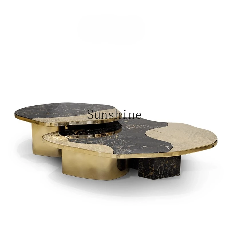 Italian light luxury high sense modern living room home metal tea table combination
Italian light luxury high sense modern living room home metal tea table combination