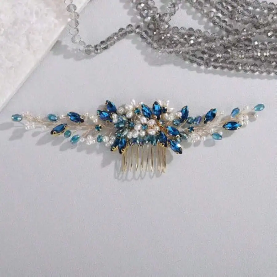 Bridal Blue Rhinestone Pearl Crystal Hair Comb For Wedding Party Prom Women
Bridal Blue Rhinestone Pearl Crystal Hair Comb For Wedding Party Prom Women