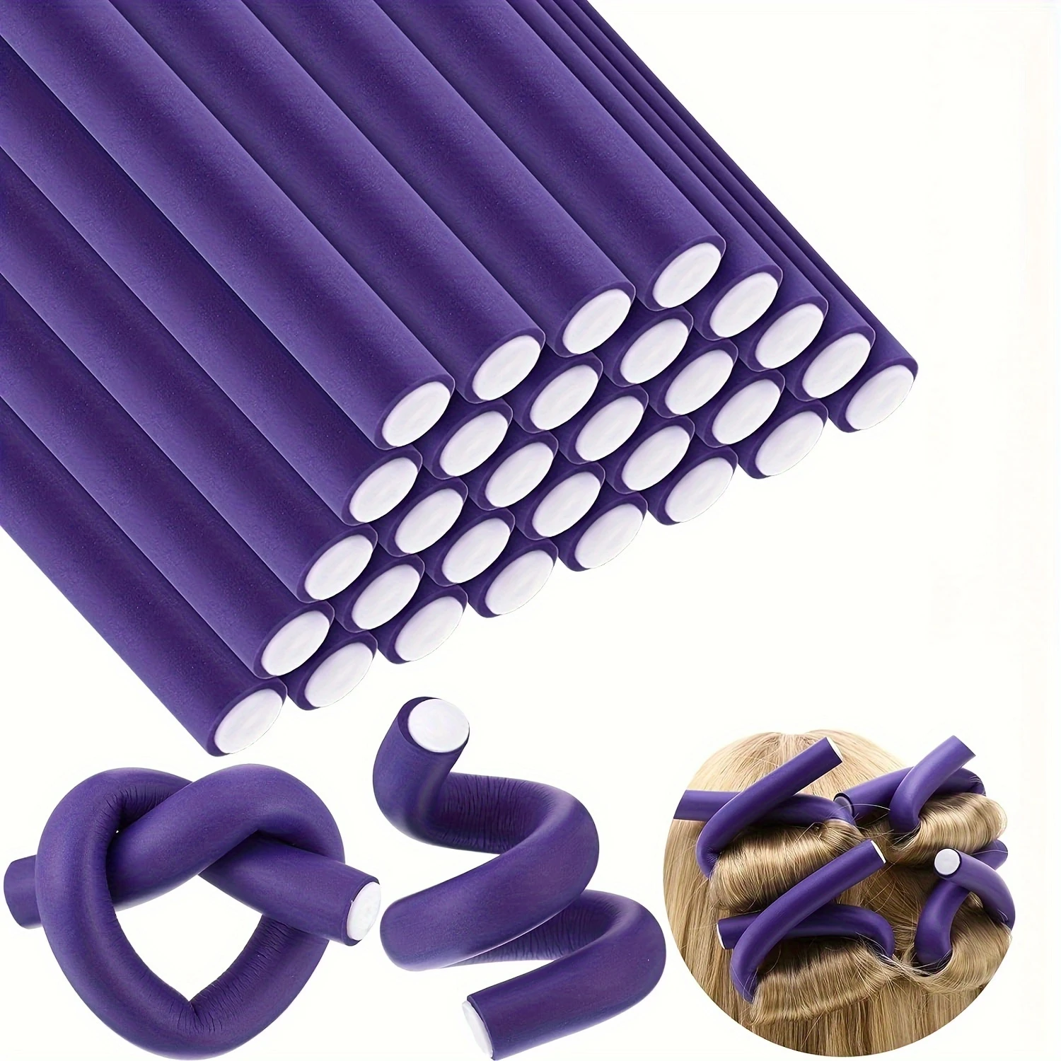 30-Piece Heatless Hair Curlers - 9.4" Soft Foam Flexible Curling Rods For Overnight Sleeping, Ideal For All Hair Types (Assorted
30-Piece Heatless Hair Curlers - 9.4" Soft Foam Flexible Curling Rods For Overnight Sleeping, Ideal For All Hair Types (Assorted