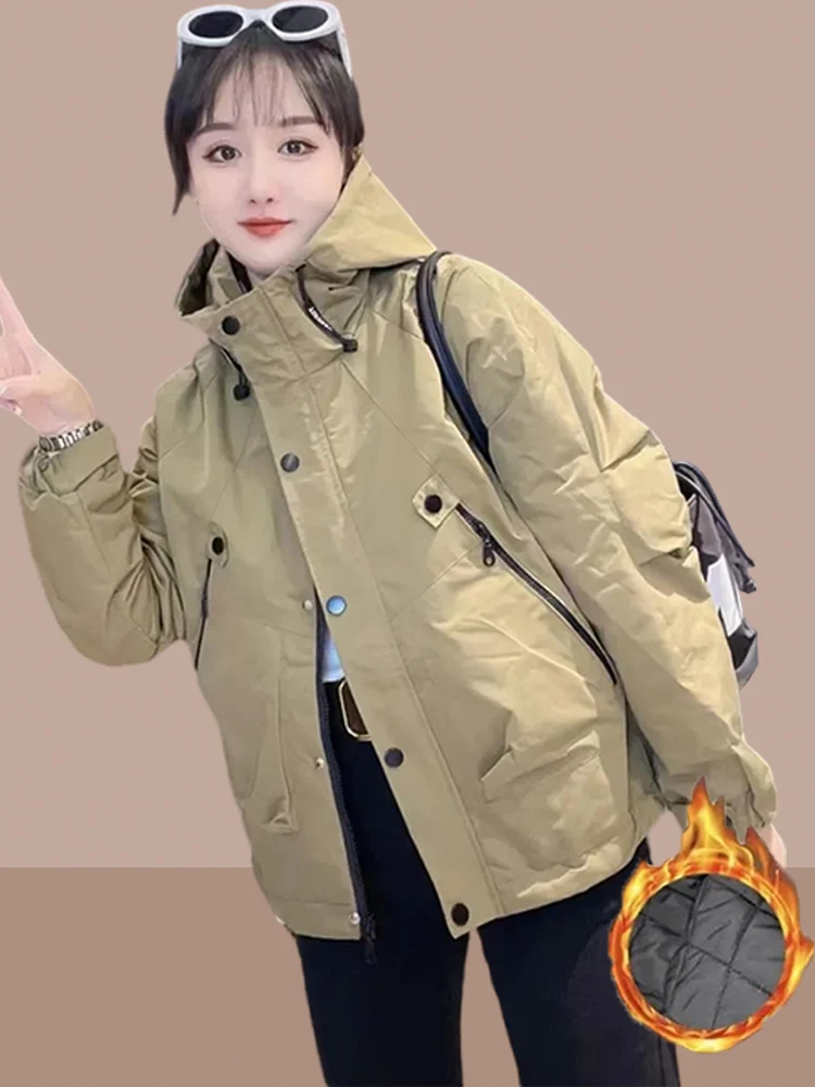 Fall Winter New Sle Women's ort Jaet Thiened Fce Lined Faionable Small Size Coat Women's Cotton Clothes
Fall Winter New Sle Women's ort Jaet Thiened Fce Lined Faionable Small Size Coat Women's Cotton Clothes