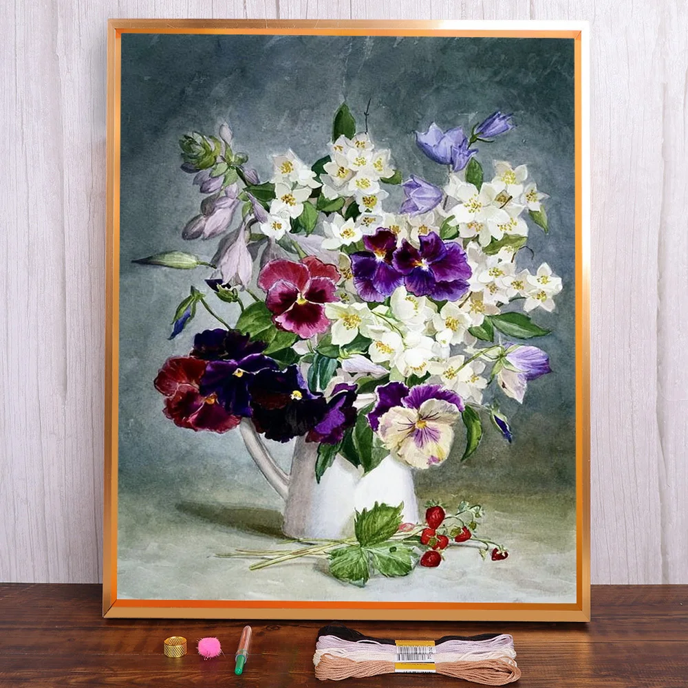 Still Life Flower Printed Fabric Cross-Stitch Embroidery Full Kit Handiwork Sewing Handmade Painting Magic Package Promotions
Still Life Flower Printed Fabric Cross-Stitch Embroidery Full Kit Handiwork Sewing Handmade Painting Magic Package Promotions