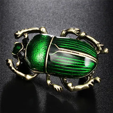 New Vintage Vivid Beetle Brooches For Women Kids Enamel Green Purple Animal Insects Sweater Dress Bijoux Brooch Pin Jewelry Gift