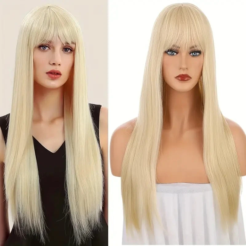 22''Blonde Synthetic Hair Wigs with Full Bangs Color Long Straight Women's Wig Heat Resistant Synthetic Wigs for Fashion Women
22''Blonde Synthetic Hair Wigs with Full Bangs Color Long Straight Women's Wig Heat Resistant Synthetic Wigs for Fashion Women