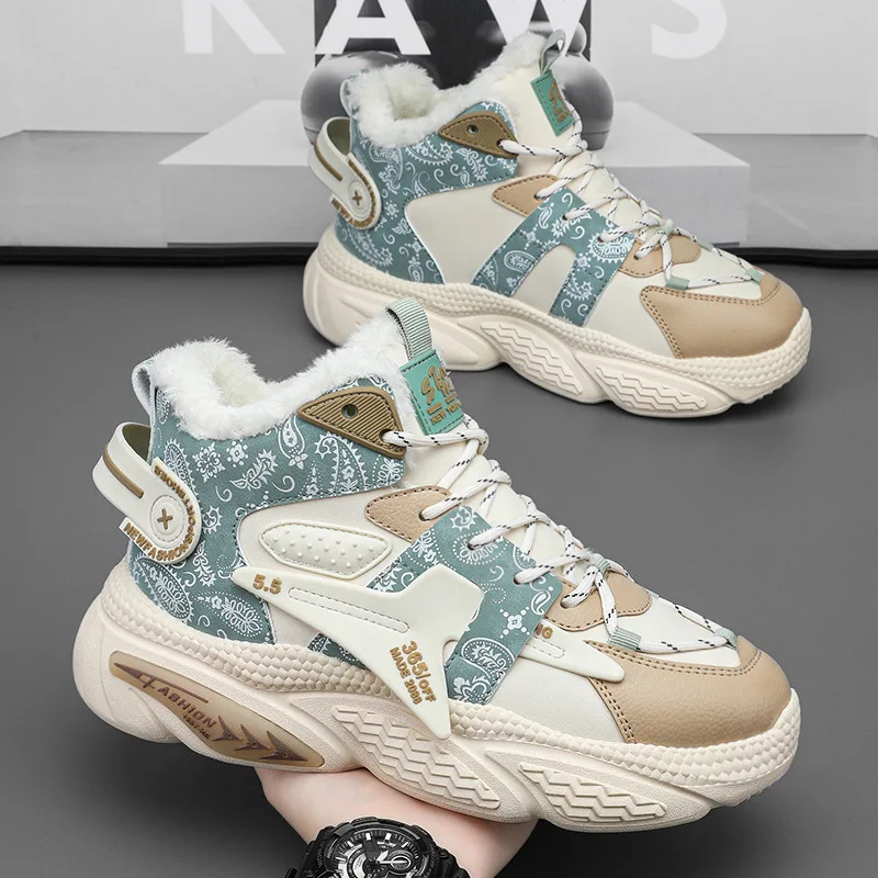 Мужские зимние высокие ботинки на флисовой подкладке, утепленные, из хлопка, универсальные, на массивной подошве, в спортивном стиле, модные кроссовки
Мужские зимние высокие ботинки на флисовой подкладке, утепленные, из хлопка, универсальные, на массивной подошве, в спортивном стиле, модные кроссовки