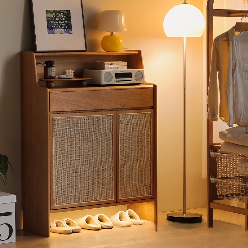 Nordic solid wood shoe cabinet household foyer wall multi-functional rattan entrance cabinet living room cherry wood storage
Nordic solid wood shoe cabinet household foyer wall multi-functional rattan entrance cabinet living room cherry wood storage