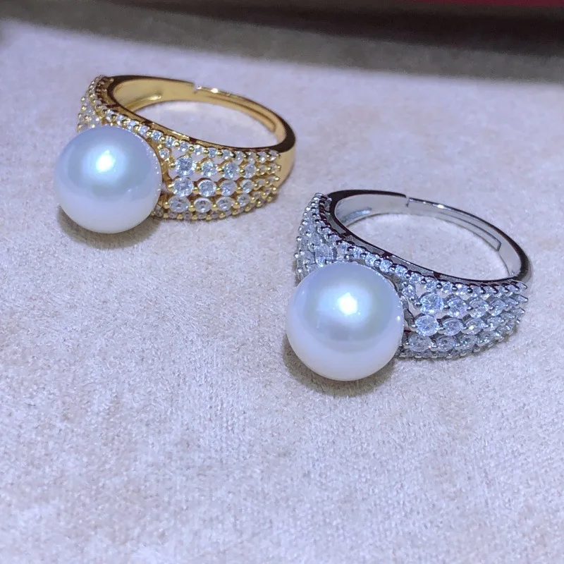 S925 Sterling Silver Adjustable Ring Mount Settings Findings Mountings Accessory Parts for 10-11mm Pearls
S925 Sterling Silver Adjustable Ring Mount Settings Findings Mountings Accessory Parts for 10-11mm Pearls