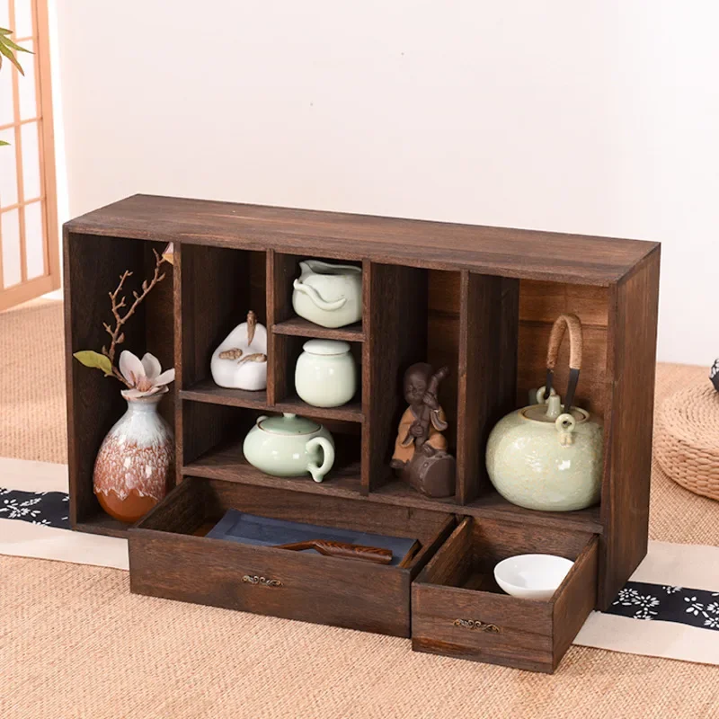 Traditional New Chinese Style Tea Cup Rack Solid Wood Desktop Storage Cabinet with Drawer Teahouse Organizer
Traditional New Chinese Style Tea Cup Rack Solid Wood Desktop Storage Cabinet with Drawer Teahouse Organizer